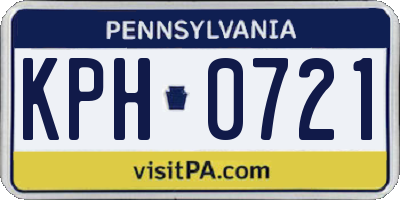 PA license plate KPH0721