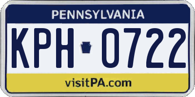 PA license plate KPH0722