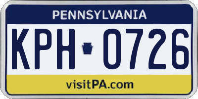 PA license plate KPH0726