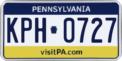 PA license plate KPH0727