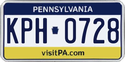 PA license plate KPH0728