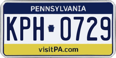 PA license plate KPH0729
