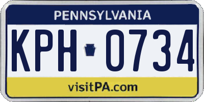 PA license plate KPH0734