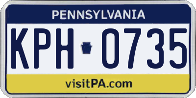 PA license plate KPH0735