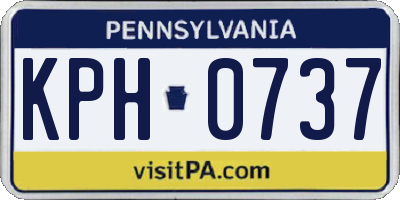 PA license plate KPH0737