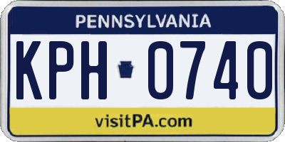 PA license plate KPH0740