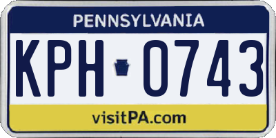 PA license plate KPH0743