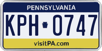 PA license plate KPH0747
