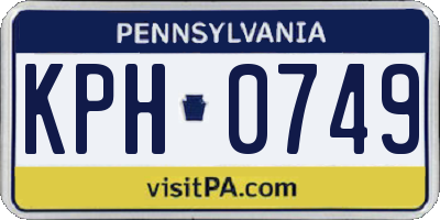 PA license plate KPH0749