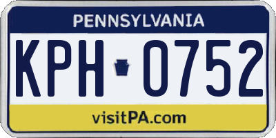 PA license plate KPH0752