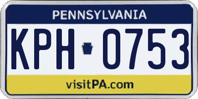PA license plate KPH0753