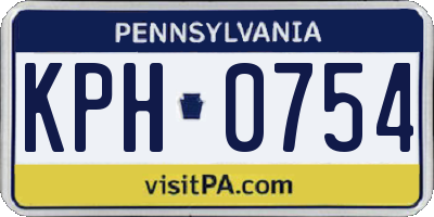 PA license plate KPH0754