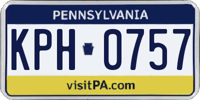 PA license plate KPH0757