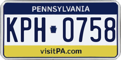 PA license plate KPH0758