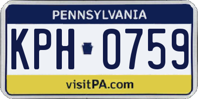 PA license plate KPH0759