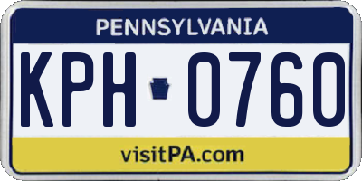 PA license plate KPH0760