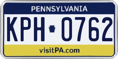 PA license plate KPH0762