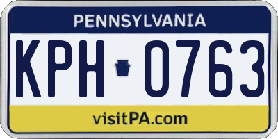 PA license plate KPH0763
