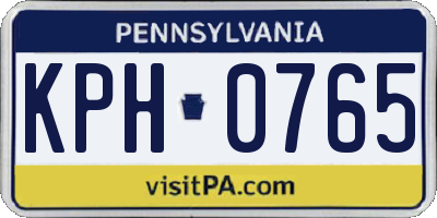 PA license plate KPH0765