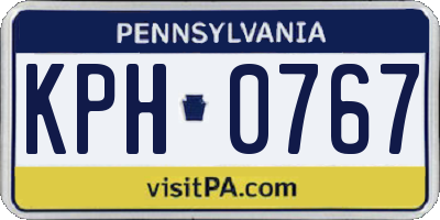 PA license plate KPH0767