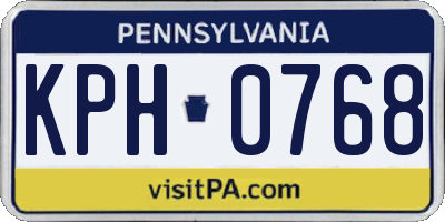 PA license plate KPH0768