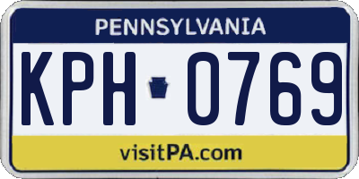PA license plate KPH0769