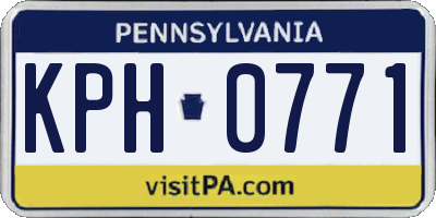 PA license plate KPH0771