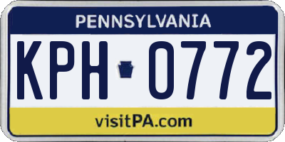 PA license plate KPH0772