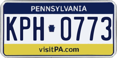 PA license plate KPH0773