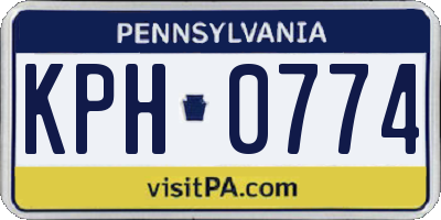 PA license plate KPH0774