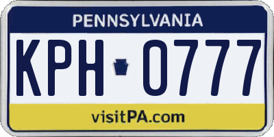 PA license plate KPH0777