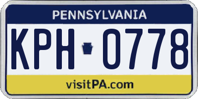 PA license plate KPH0778