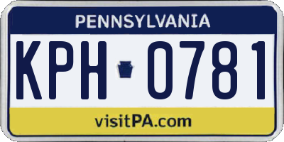 PA license plate KPH0781