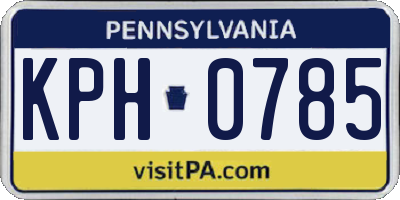 PA license plate KPH0785