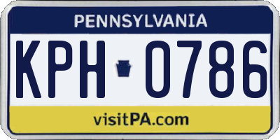 PA license plate KPH0786