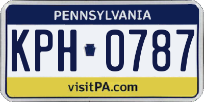 PA license plate KPH0787