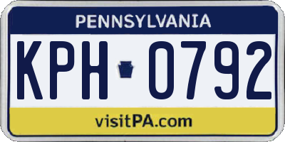 PA license plate KPH0792