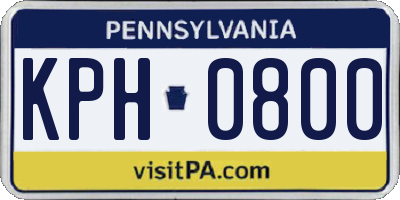 PA license plate KPH0800