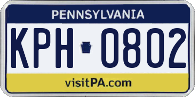 PA license plate KPH0802