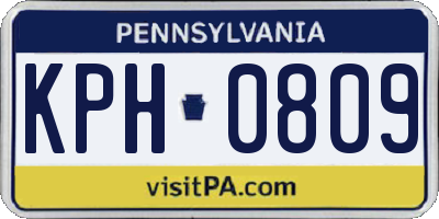 PA license plate KPH0809