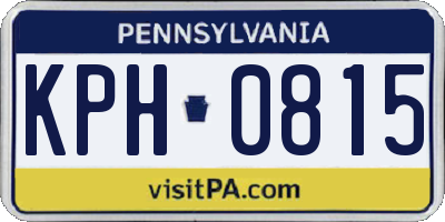 PA license plate KPH0815