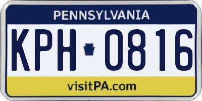 PA license plate KPH0816