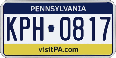 PA license plate KPH0817