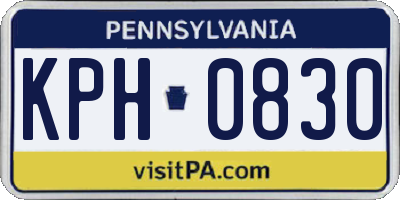 PA license plate KPH0830