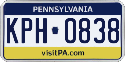 PA license plate KPH0838