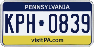 PA license plate KPH0839
