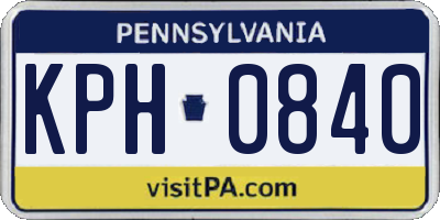 PA license plate KPH0840