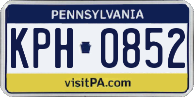 PA license plate KPH0852