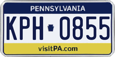 PA license plate KPH0855