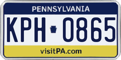 PA license plate KPH0865